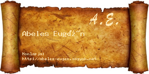 Abeles Eugén névjegykártya